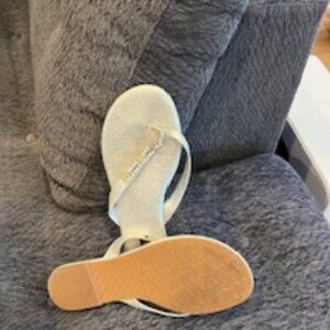 Sliver/Rhinestone flip flop